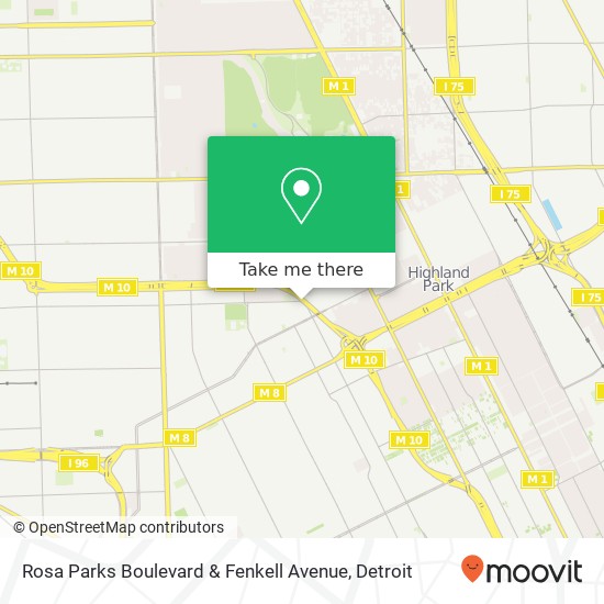 Rosa Parks Boulevard & Fenkell Avenue map