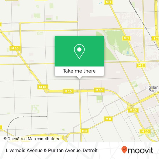 Livernois Avenue & Puritan Avenue map