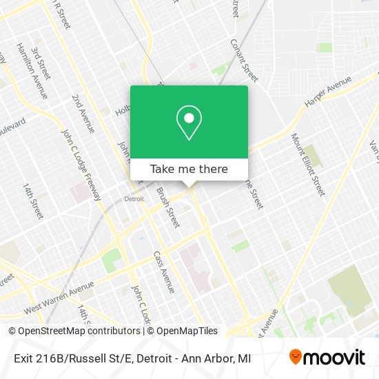Exit 216B/Russell St/E map