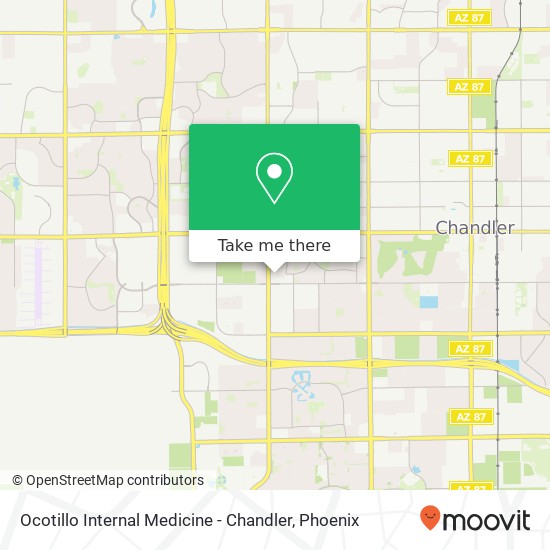 Mapa de Ocotillo Internal Medicine - Chandler