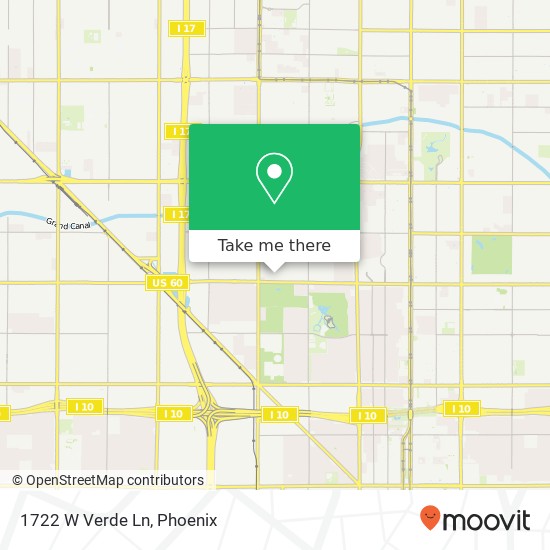 1722 W Verde Ln map