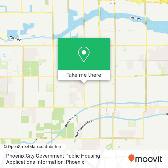 Phoenix City Government Public Housing Applications Information map