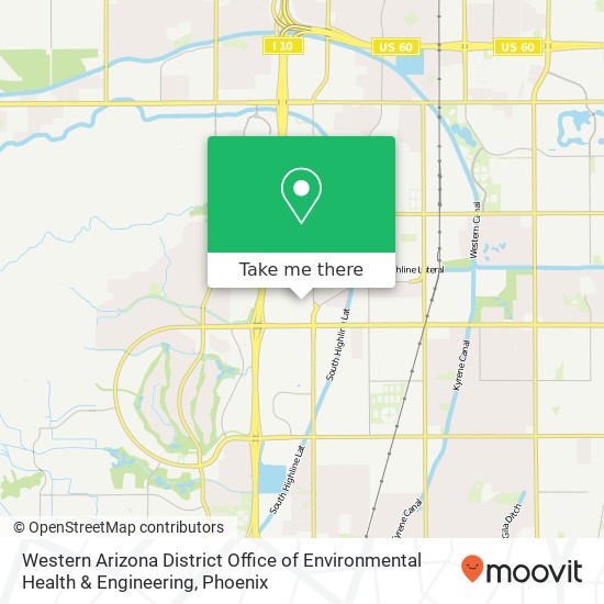Mapa de Western Arizona District Office of Environmental Health & Engineering