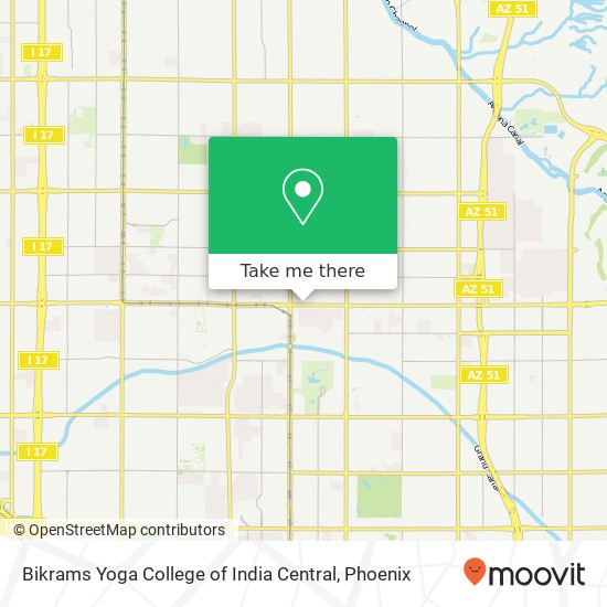 Mapa de Bikrams Yoga College of India Central