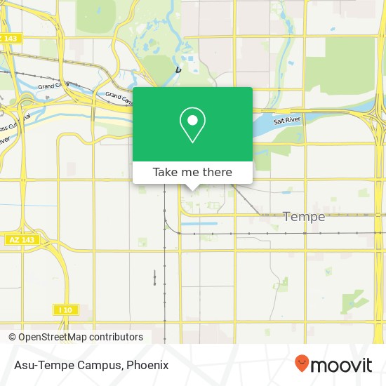 Mapa de Asu-Tempe Campus