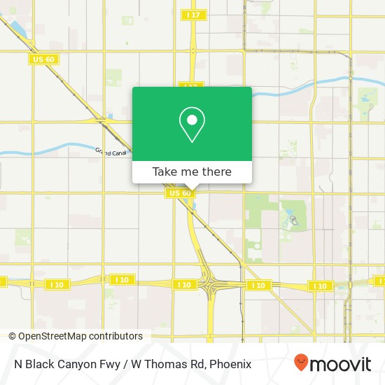 Mapa de N Black Canyon Fwy / W Thomas Rd