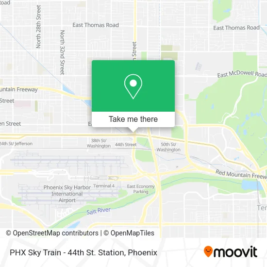 Mapa de PHX Sky Train - 44th St. Station