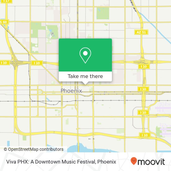 Mapa de Viva PHX: A Downtown Music Festival