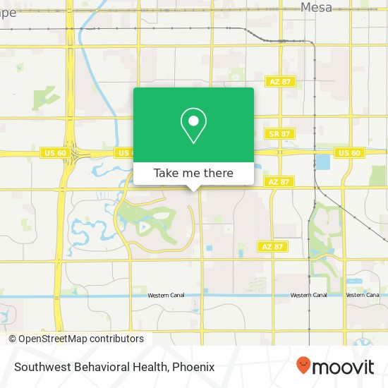 Southwest Behavioral Health map