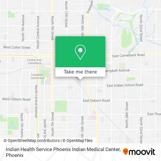 Mapa de Indian Health Service Phoenix Indian Medical Center