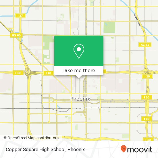 Mapa de Copper Square High School