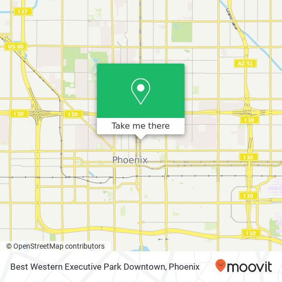 Best Western Executive Park Downtown map