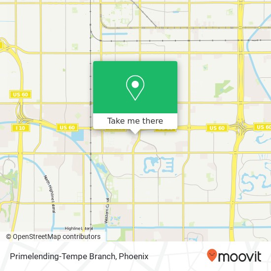 Primelending-Tempe Branch map