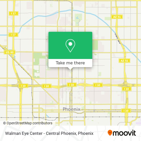 Mapa de Walman Eye Center - Central Phoenix