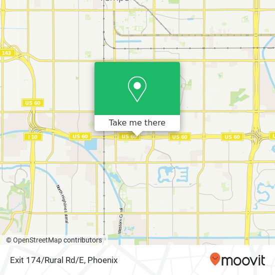 Exit 174/Rural Rd/E map