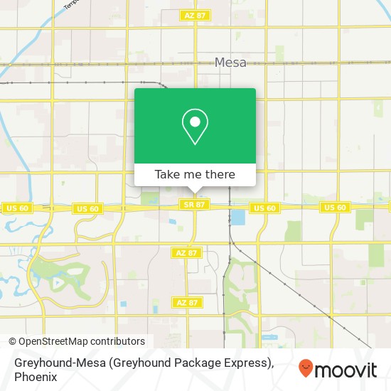 Greyhound-Mesa (Greyhound Package Express) map