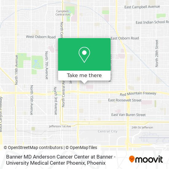 Mapa de Banner MD Anderson Cancer Center at Banner - University Medical Center Phoenix