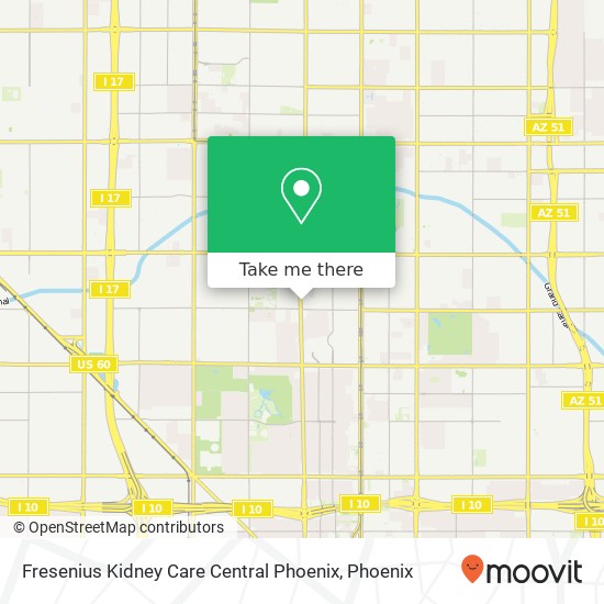 Mapa de Fresenius Kidney Care Central Phoenix
