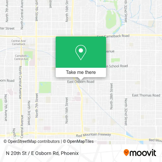 N 20th St / E Osborn Rd map