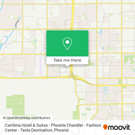 Cambria Hotel & Suites - Phoenix Chandler - Fashion Center - Tesla Destination map