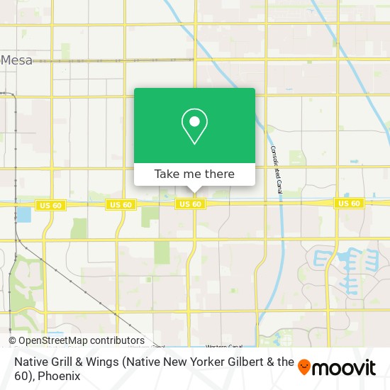 Native Grill & Wings (Native New Yorker Gilbert & the 60) map