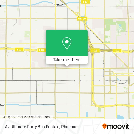 Az Ultimate Party Bus Rentals map