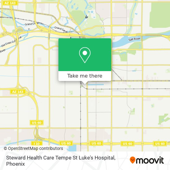 Mapa de Steward Health Care Tempe St Luke's Hospital