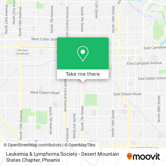 Mapa de Leukemia & Lymphoma Society - Desert Mountain States Chapter