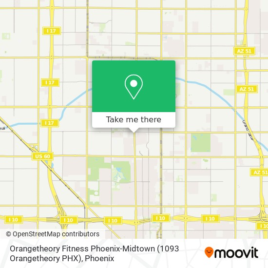 Mapa de Orangetheory Fitness Phoenix-Midtown (1093 Orangetheory PHX)