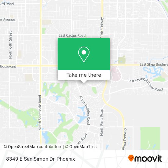 Mapa de 8349 E San Simon Dr