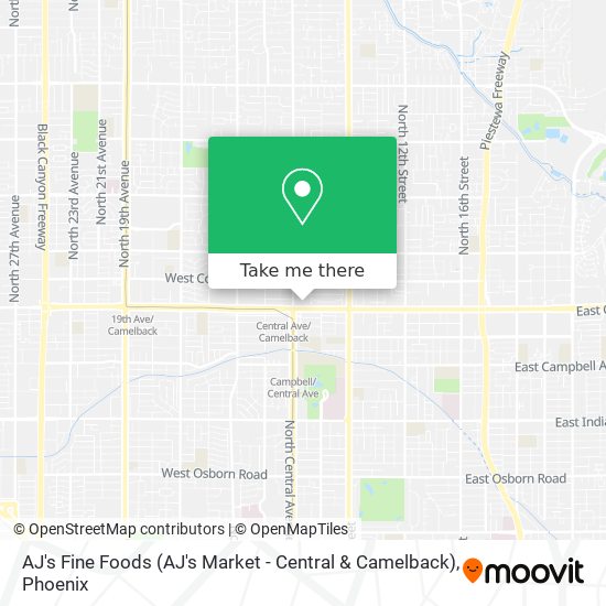 Mapa de AJ's Fine Foods (AJ's Market - Central & Camelback)