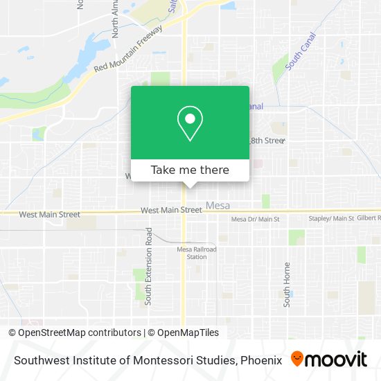 Southwest Institute of Montessori Studies map