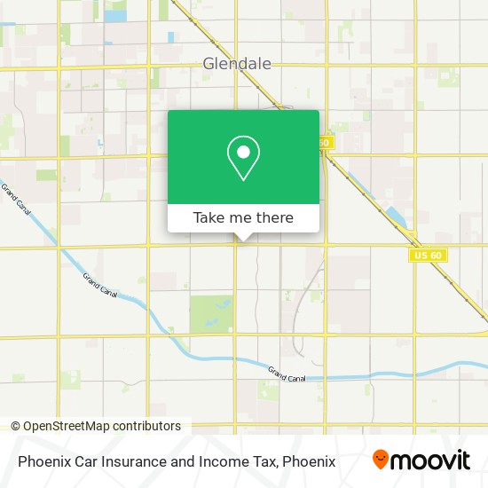 Phoenix Car Insurance and Income Tax map