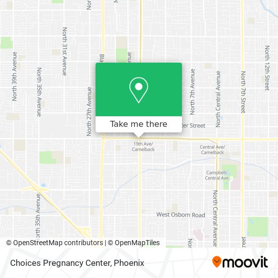 Mapa de Choices Pregnancy Center