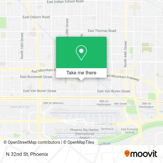 N 32nd St map