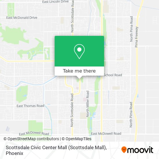 Mapa de Scottsdale Civic Center Mall (Scottsdale Mall)