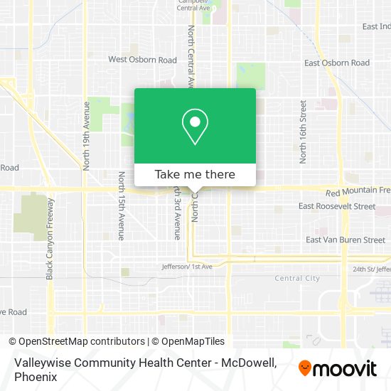 Valleywise Community Health Center - McDowell map