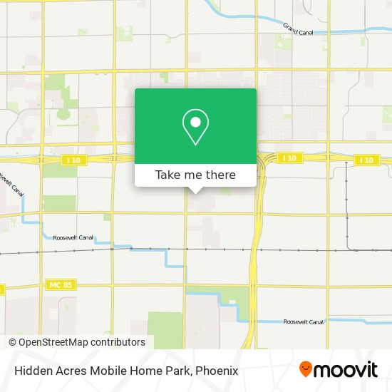 Hidden Acres Mobile Home Park map