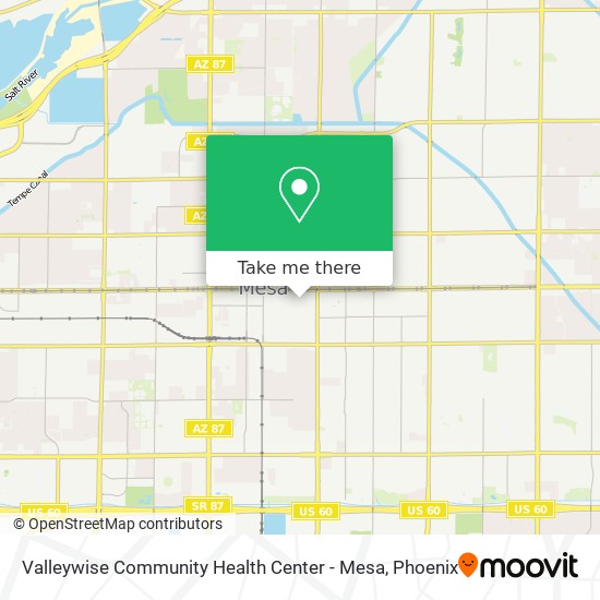 Valleywise Community Health Center - Mesa map