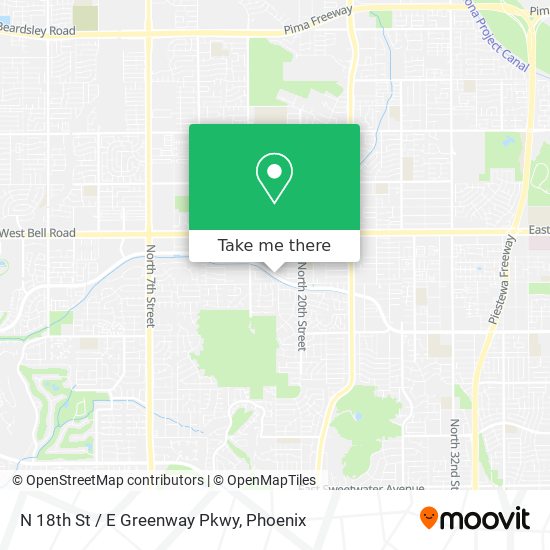 N 18th St / E Greenway Pkwy map