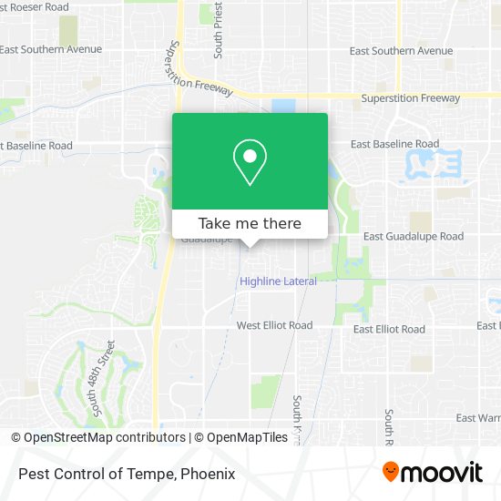 Pest Control of Tempe map