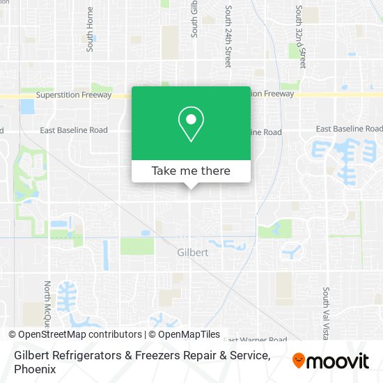 Mapa de Gilbert Refrigerators & Freezers Repair & Service