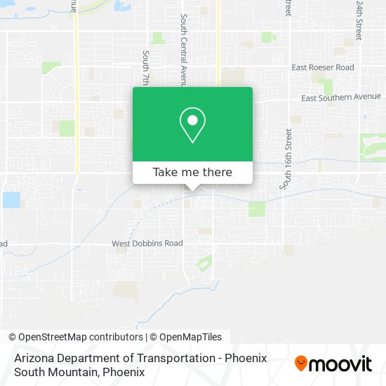 Arizona Department of Transportation - Phoenix South Mountain map