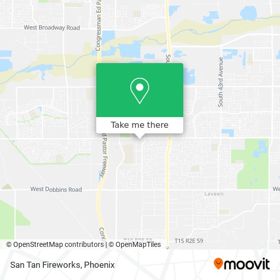 San Tan Fireworks map