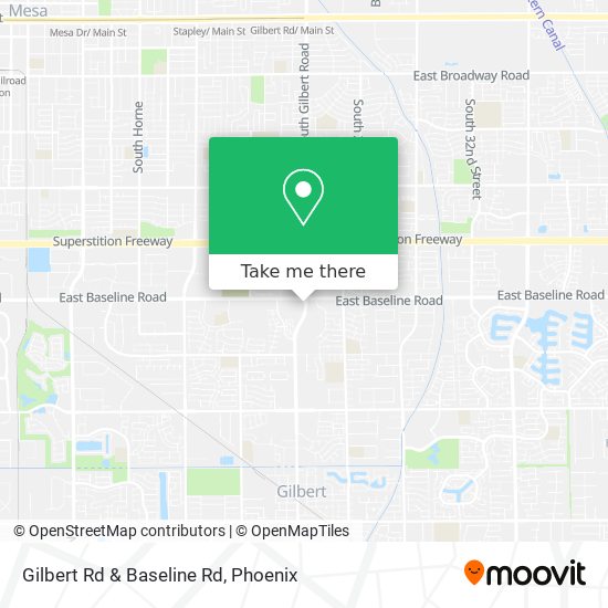 Gilbert Rd & Baseline Rd map