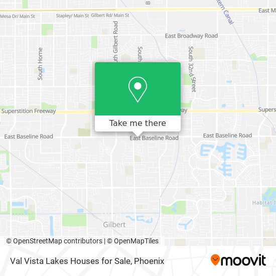 Val Vista Lakes Houses for Sale map