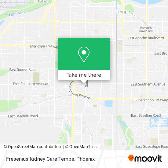 Mapa de Fresenius Kidney Care Tempe