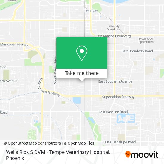 Mapa de Wells Rick S DVM - Tempe Veterinary Hospital