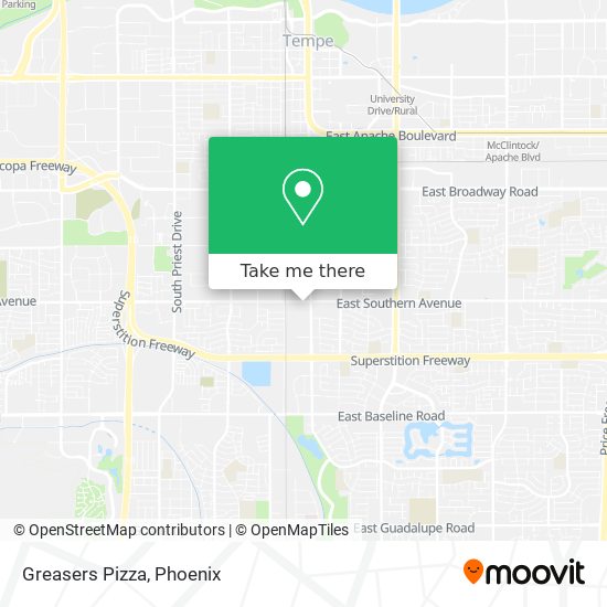 Greasers Pizza map