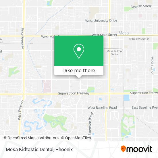 Mesa Kidtastic Dental map